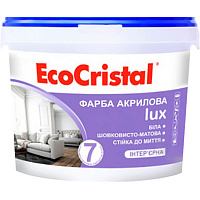 Фарба акрилова латексна EcoCristal Люкс 7 ІР-237 шовковистий мат білий 10л 
