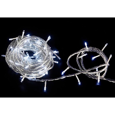 Електрогірлянда лінійна Феєрія холодно-біла QC2002 вбудований світлодіод (LED) 100 ламп 10 м