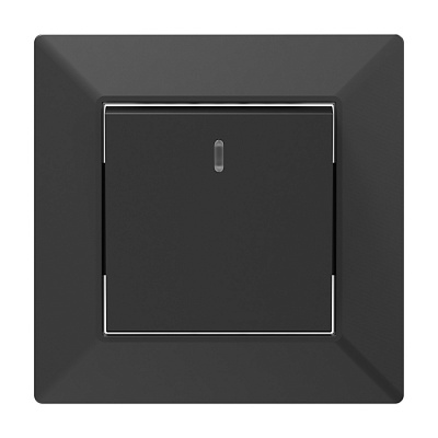 Выключатель одноклавишный HausMark Alta с подсветкой черный