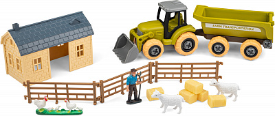 Игровой набор OTAMANKO Веселый хутор (трактор с прицепом и ферма с овцами и курами) 532.01.60