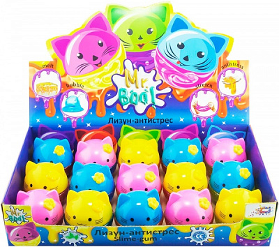 Ігровий набір Лизун-антистрес Киця гліттер 100г Mr Boo