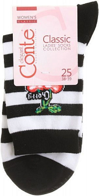 Шкарпетки Conte CLASSIC 7С-22СП 108 р. 25 чорний із білим 1 шт.