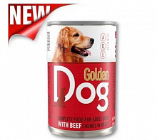Корм влажный для взрослых собак для всех пород Golden dog с говядиной 415 г