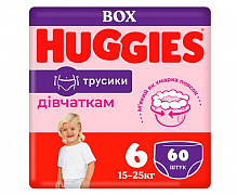 Підгузки-трусики Huggies 6 15-25 кг 60 шт. для дівчаток
