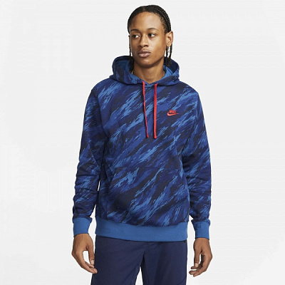 Джемпер Nike M NSW SPE+ PO BB HOODIE AOP 1 DD5126-476 р. M синій