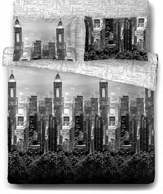 Комплект постільної білизни Cosmopolite 2,0 чорний із білим Ibodo