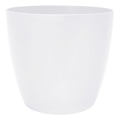 Горшок пластиковый Алеана Матильда круглый 7,6л белый (114095) 