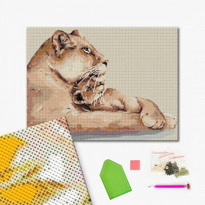 Алмазная мозаика Львиное сердце 40х50 см Brushme 