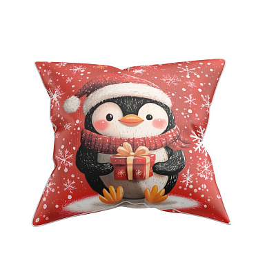 Подушка декоративна PENGIUN 45x45 см червоний із малюнком La Nuit