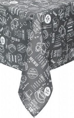 Скатертина Grey Breakfast 136x220 см сірий Прованс