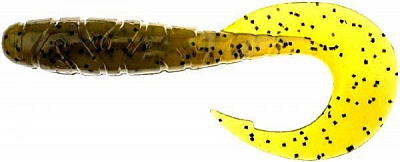 Приманка из пластизоля для ловли рыбы Mighty Grub 4.5 4 шт. #074 - Green Pumpkin Seed