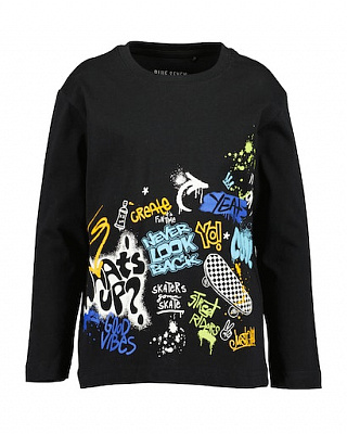 Реглан для мальчика Blue Seven трикотажный Скейтер р.122 черный 850724 X* 