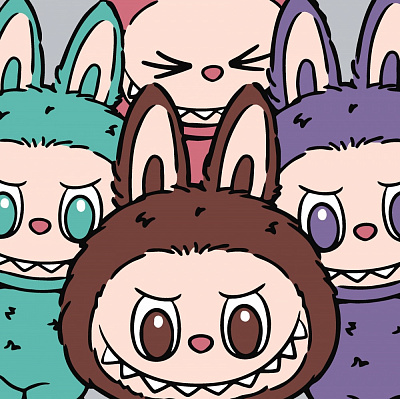 Картина по номерам команда Лабубу ©art_selena_ua Ideyka