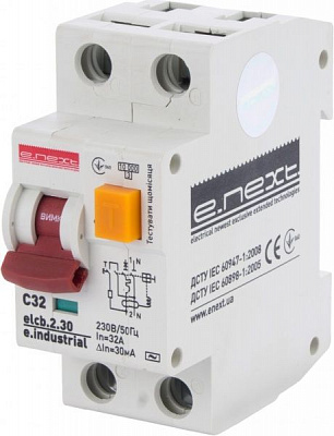 Дифференциальный автомат  E.next (e.industrial.elcb.2.30.С32) 2р С 32 А 30 мА 10 кА i0230006