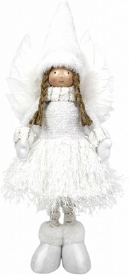 Декорация новогодняя ангелочек белый 46 см 