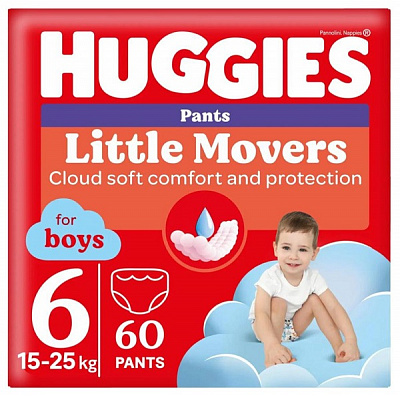 Підгузки-трусики Huggies 6 15-25 кг 60 шт. для хлопчиків