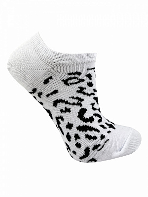 Шкарпетки жіночі Premier Socks Ультракороткі леопардовий принт р.23-25 білий