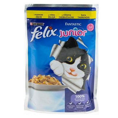 Корм Felix Junior Fantastic з куркою у желе 100 г