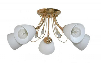 Люстра стельова Геотон А027-5 5x60 Вт E27 золотий