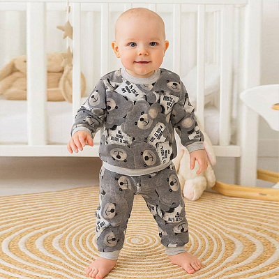 Комплект дитячого одягу Blanka Ведмедик сірий р.62-68 110848