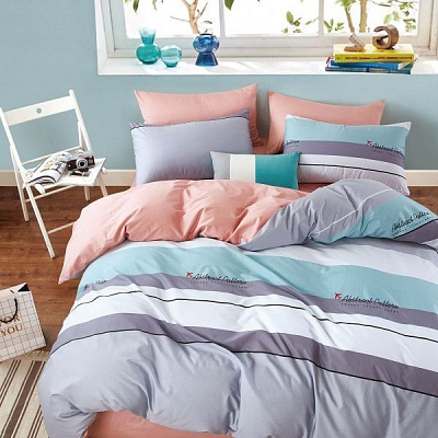 Комплект постельного белья Striped Voyage семейный разноцветный 