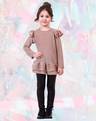 Кофта PURPURINO люрексова з воланами р.140 бежевий 5063/140