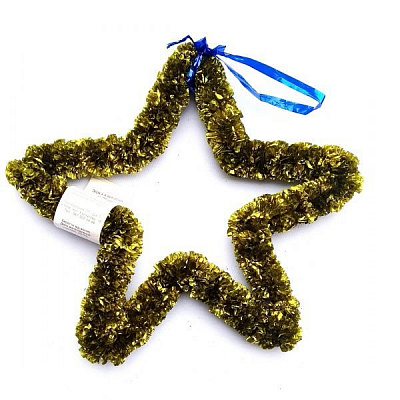 Елочная игрушка Звезда каркасная Н25 Gold 