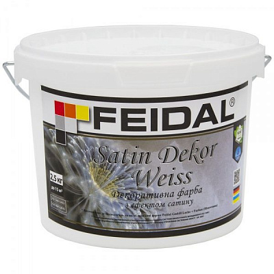 Декоративна фарба Feidal Satin Dekor Weiss білий 2,5кг