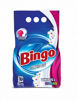 Стиральный порошок для машинной стирки Bingo Whites&Colors 6 кг 
