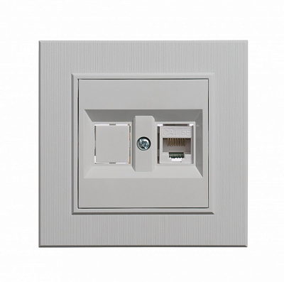 Механизм розетки компьютерная двойная Makel Karea PC 1-на RG-45 САТ 5e+гнездо IP20 белый 57001035