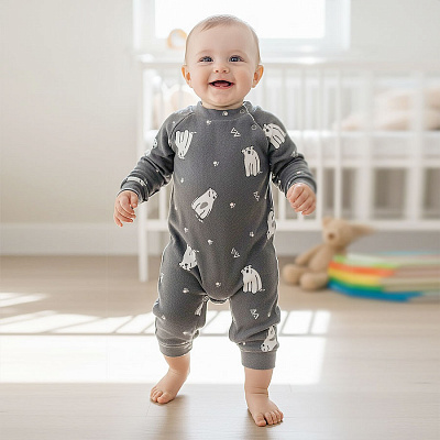 Ромпер-реглан унісекс Blanka Умка р.68-74 сірий 110852