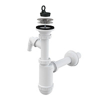 Сифон для умивальника Alca Plast d40 з підводкою й нержавіючою решіткою d63 A410P