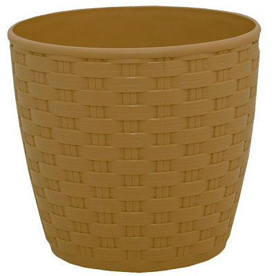 Горшок цветочный Алеана Ротанг с поливом 12х18 см бронза