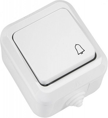 Кнопка дзвінка Makel IP44 без підсвітки 10 А 250В білий 18310