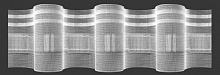 Тесьма 15.100.250.3 прозрачная 1:2,5 волна 100 мм 2 ряда петель Magam