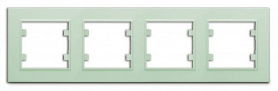 Рамка четырехместная Makel Karea горизонтальная светло-зеленый