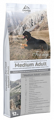 Корм сухой для взрослых собак средних пород (11-25 кг) Carpathian Pet Food Medium Adult 12 кг