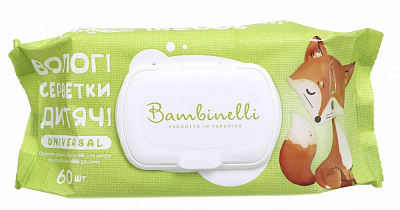 Детские влажные салфетки Bambinelli с клапаном Universal 60 шт.