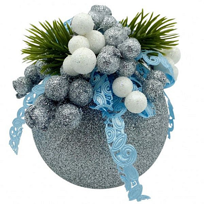 Куля декорована MISLT d8 см BD80-3 срібло