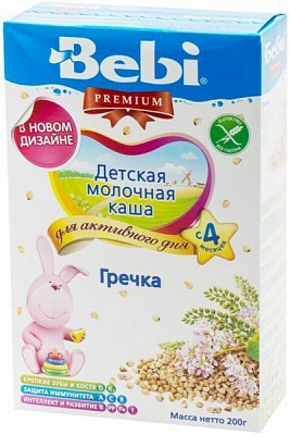 Каша молочна Bebi від 4 місяців гречана 3838471019972 200 г