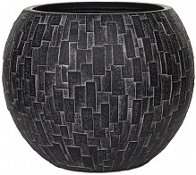 Кашпо керамічне Capi Stone круглий 2л чорний (067686) 