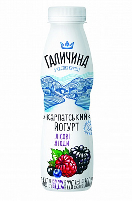 Йогурт Галичина Лісова ягода 2,2% 300 г