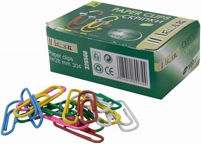 Скрепки 28 мм 100 шт DW 304 пластиковые Leader