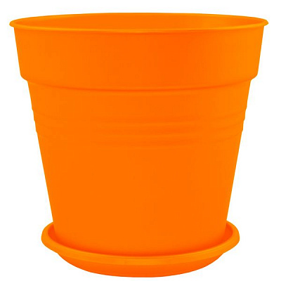 Горшок пластиковый Алеана Глория круглый 1,6л оранжевый (114016) 
