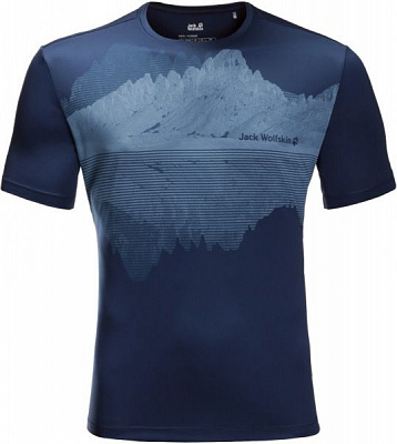 Футболка Jack Wolfskin PEAK GRAPHIC T M 1807181-1024 S темно-синій
