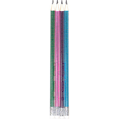 Набор карандашей чернографитных с голограммой 4 шт. Buromax