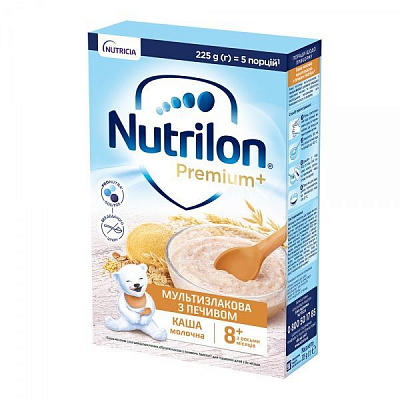 Каша Nutrilon от 8 месяцев мультизлаковая с печеньем 8+ 225 г 