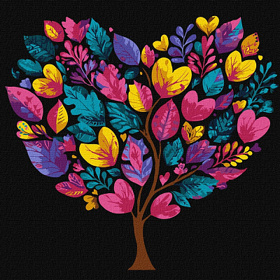 Картина за номерами Дерево життя 30х30 см Ideyka
