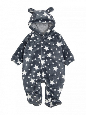 Комбинезон унисекс Маленькие люди вельсофт звезды р.68–74 серый 