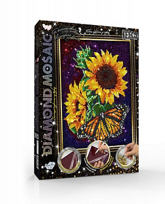 Набор для творчества Danko Toys Бриллиантовая живопись DIAMOND MOSAIC А4 с.2 №8 Подсолнечники DM-03-08